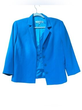 Jessica Ash vintage single-breasted blazer turquoise size 8